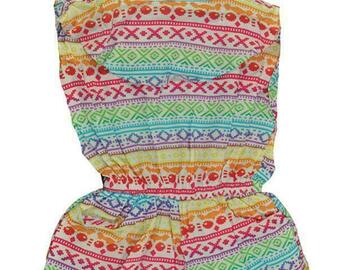Selling with online payment: Pinkhouse Girls Multi-Color Fair Isle Printed Romper 4 5/6 6X 7/8