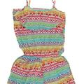 Selling with online payment: Pinkhouse Girls Multi-Color Fair Isle Printed Romper 4 5/6 6X 7/8
