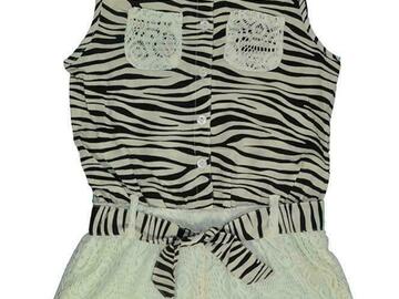Selling with online payment: Pinkhouse Toddler/Little Girls Zebra Print Laced Romper 2T 3T 4T 