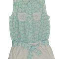 Selling with online payment: Pinkhouse Little/Big Girls Aqua Floral Lace Detailed Romper Size 