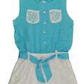 Selling with online payment: Pinkhouse Little Girls Blue Sleeveless Polka Dots Detailed Romper