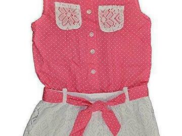 Selling with online payment: Pinkhouse Girls Pink Sleeveless Polka Dots Detailed Romper Size 4
