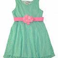 Selling with online payment: Sweet Vintage Toddler/Little Girls Mint Laced Dress W/Belt 2T 3T 