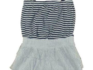 Selling with online payment: Hello Gorgeous Toddler/Little Girls Navy Striped Romper Size 2T 3