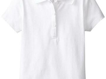 Selling with online payment: Eddie Bauer Girls Short Sleeve White School Polo Size 4 5/6 6X $2