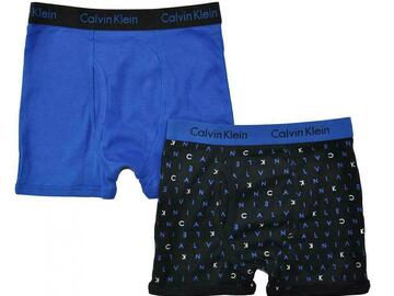 Selling with online payment: Calvin Klein Boys Blue & Black 2 Pack Boxer Briefs Size 4/5 6/7 8