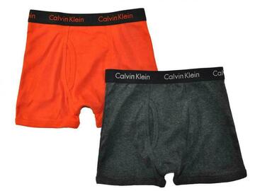 Selling with online payment: Calvin Klein Boys Black Orange 2 Pack Boxer Briefs Size 4/5 6/7 8