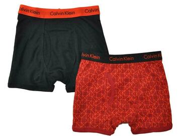 Selling with online payment: Calvin Klein Boys Black Orange 2 Pack Boxer Briefs Size 4/5 6/7 8