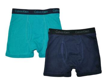 Selling with online payment: Calvin Klein Boys Navy Teal 2 Pack Boxer Briefs Size 4/5 6/7 8/10