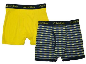 Selling with online payment: Calvin Klein Boys Gray Yellow 2pk Boxer Briefs Size 4/5 6/7 8/10 