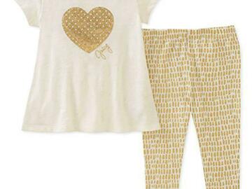 Selling with online payment: Juicy Couture Infant Girls Vanilla & Gold 2pc Legging Set Size 12