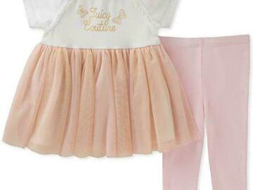 Selling with online payment: Juicy Couture Infant Girls Pink 2pc Legging Set Size 3/6M 6/9M 12