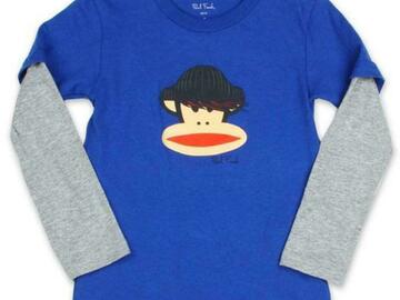 Selling with online payment: Paul Frank Boys L/S Blue Skateboard Julius Top Size 5 6 $28