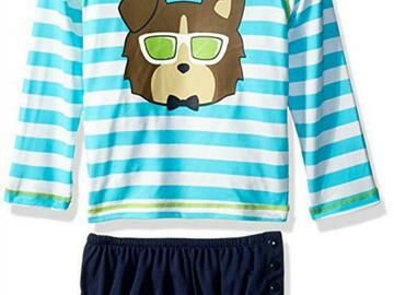 Selling with online payment: Kiko & Max Infant Boys Striped 2pc Rashguard Swim Set Size S M L