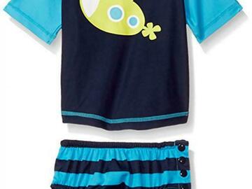 Selling with online payment: Kiko & Max Infant Boys Blue 2pc Rashguard Swim Set Size S M L