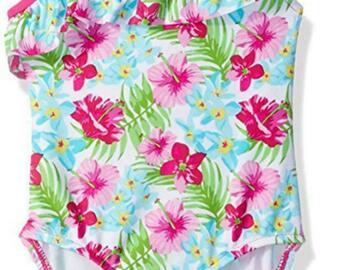 Selling with online payment: Kiko & Max Girls 1pc Floral Swimsuit Size 2T 3T 4T 4 5 6 6X