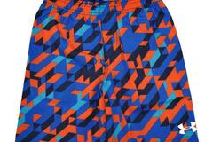 Selling with online payment: Under Armour Boys Blue & Orange Printed Swim Short Size 5