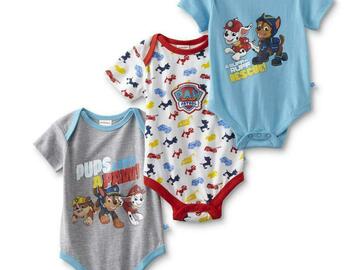 Selling with online payment: Paw Patrol Infant Boys Three-Pack Bodysuits Size 0/3M 3/6M