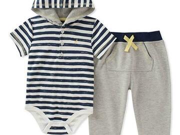 Selling with online payment: Nautica Infant Boys Navy Blue Bodysuit & Short Set Size 3/6M 6/9M
