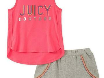 Selling with online payment: Juicy Couture Girls Pink Tank Top 2pc Short Set Size 12M 18M 24M 