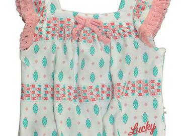 Selling with online payment: Lucky Brand Infant Girls Sunsuit W/Headband Size 0/3M 3/6M 6/9M 1