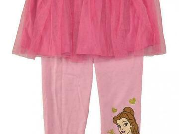 Selling with online payment: Disney Princess Girls 2pc Belle Pink Tutu & Legging Set  Size 4 5