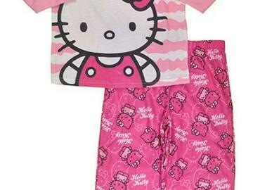 Selling with online payment: Hello Kitty Girls Pink & Multi Color 2pc Pajama Pant Set Size 4 1