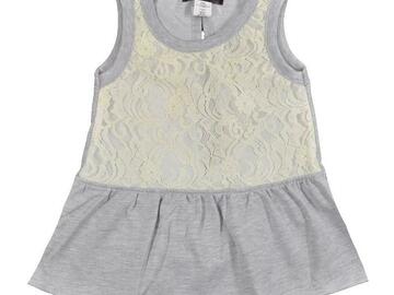 Selling with online payment: Almost Famous Big Girls Gray & Off White Laced Top Size 10/12