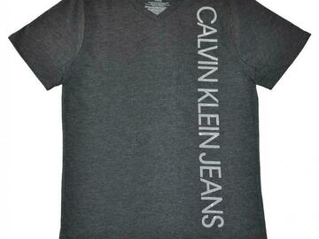 Selling with online payment: Calvin Klein Boys Charcoal V-Neck Tee Size 4 5 6 7 8 10/12 14/16 