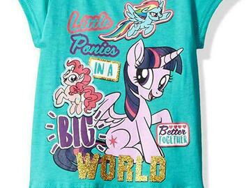 Selling with online payment: My Little Pony Toddler Girls S/S Teal Character Print Top Size 2T