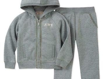 Selling with online payment: Juicy Couture Girls Gray 2pc Sweatsuit Size 3/6M 6/9M 12M 18M 24M