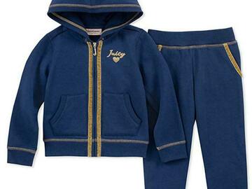 Selling with online payment: Juicy Couture Girls Navy 2pc Sweatsuit Size 3/6M 6/9M 12M 18M 24M