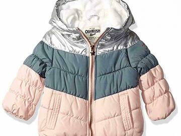 Selling with online payment: Osh Kosh B'gosh Infant Girls Pink & Gray Puffer Jacket Size 12M 1