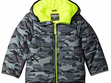 Selling with online payment: Osh Kosh B'gosh Boys Gray Camo Print Puffer Jacket Size 2T 3T 4T 