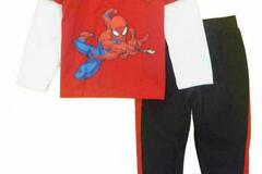 Selling with online payment: Spider-Man Boys L/S Red Character Top 2pc Sweat Pant Set Size 2T 