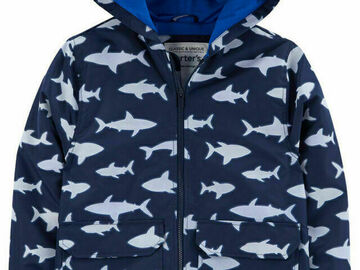 Selling with online payment: Carter's Boys Color Changing Shark Rainslicker Jacket Size 4 5 6 