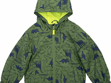 Selling with online payment: Carter's Boys Olive Dino Windbreaker Jacket Size 4 5/6 7