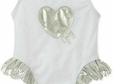 Selling with online payment: Juicy Couture Toddler Girls White & Silver 1pc Swimsuit Set Size 