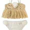 Selling with online payment: Juicy Couture Girls Vanilla & Gold 2pc Swimsuit Size 4 5 6 6X 8/1