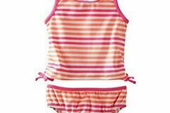 Selling with online payment: Osh Kosh Girls Striped Tankini Swimsuit Size 4 6 6X