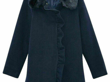 Selling with online payment: Rothschild Girls Midnight Navy Faux Wool Coat Size 7/8 10/12 14 1