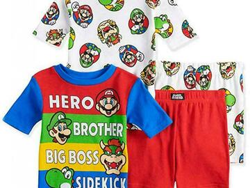 Selling with online payment: Super Mario Boys 4pc Snug Fit Pajama Short Set Size 4 6 8 10