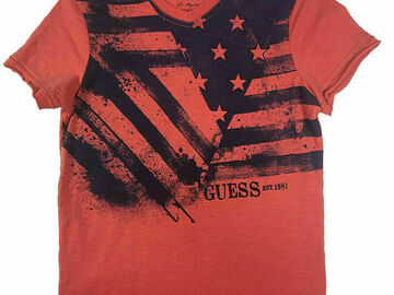 Selling with online payment: Guess Boys Boys Red Rouge & Navy Flag Top Size 7 