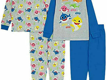 Selling with online payment: Baby Shark Toddler Boys L/S 4pc Cotton Pajama Pant Set Size 2T 3T
