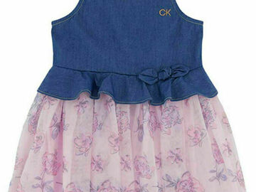 Selling with online payment: Calvin Klein Girls Dress With Tulle Size 4 5 6 6X