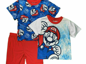 Selling with online payment: Super Mario Boys 3pc Pajama Short Set Size 4 6 8 10 12
