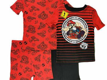 Selling with online payment: Super Mario Boys 4pc Pajama Short Set Size 4 6 8 10 12