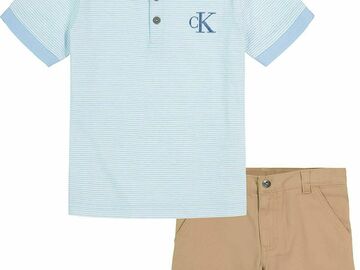 Selling with online payment: Calvin Klein Boys 2 Pieces Summer Song Polo Short Set Size 2T 3T 