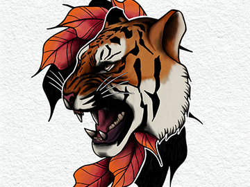 Tattoo design: Tiger face 