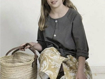 Selling with online payment: $80 NWT La Bottega Di Giorgia 6 6X Linen Skirt Faux Wrap 